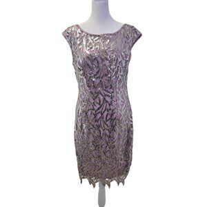 Adrianna Papell Sequin Embellished Sleeveless Special Occasion Dress Size 6